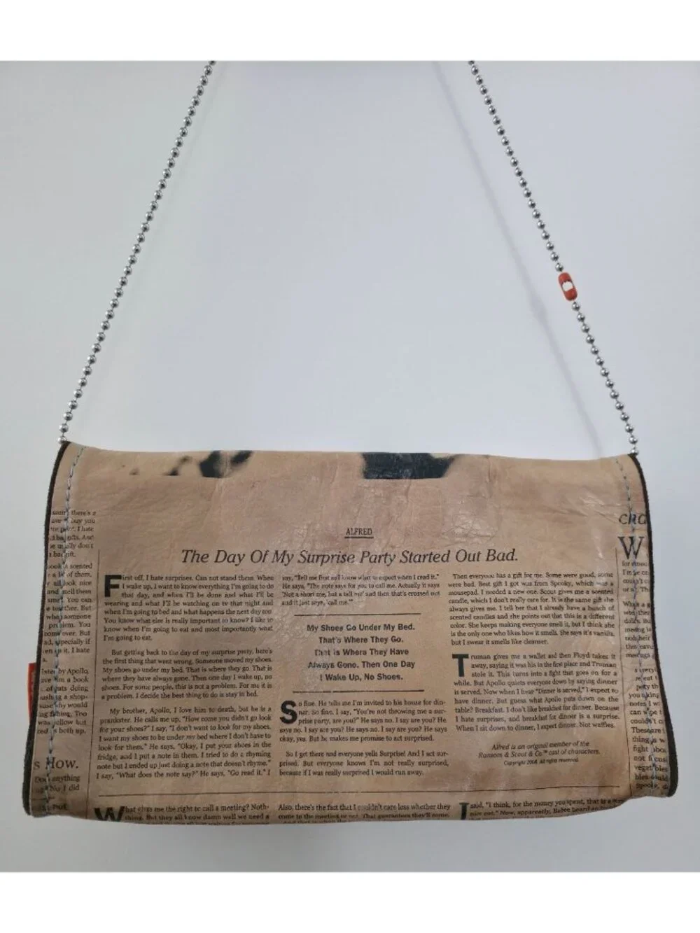 Ransom + Scout Leather Graphic Print Clutch w/ Ball Chain Strap & Dust Bag - Picture 3 of 9
